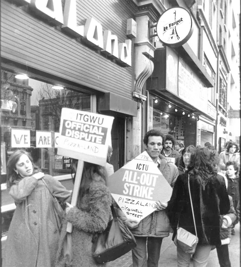 Picket at Pizzaland Dublin in 1983