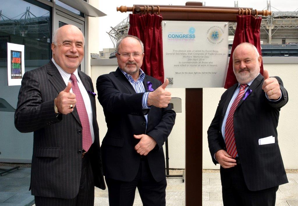Michael Horgan, Chairperson of the Health & Safety Authority, Frank Vaughan, Congress and Board Member HSA, and Martin O'Halloran, Chief Executive of HSA