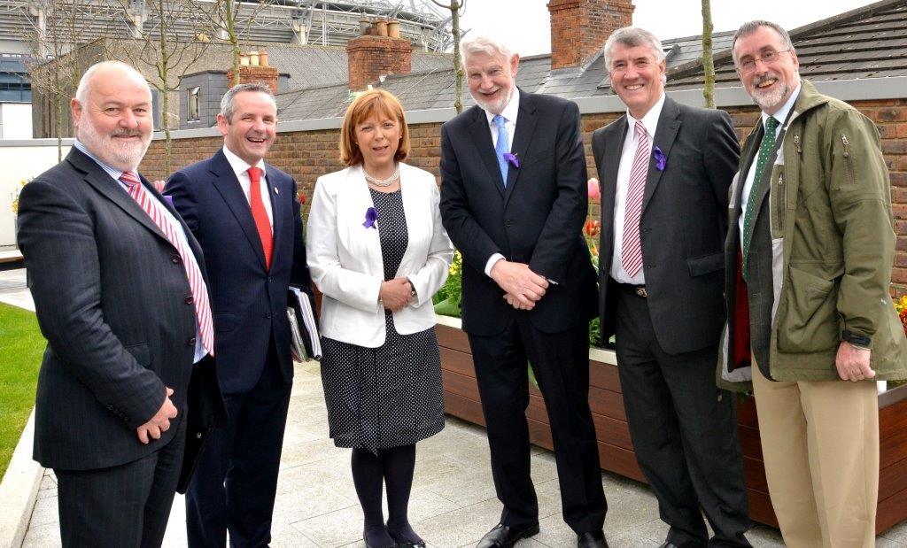 Martin O'Halloran HSA, Paul Reid Fingal County Manager, Emer Costello MEP, David Begg Congress, Terry Delaney CWU, Shay Cody IMPACT.