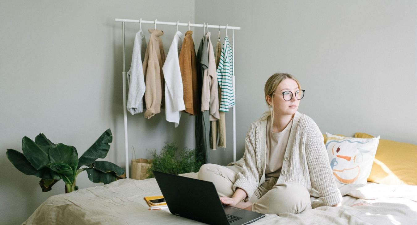 Worker home office homeworking bedroom