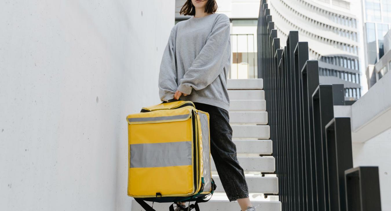Delivery worker standing