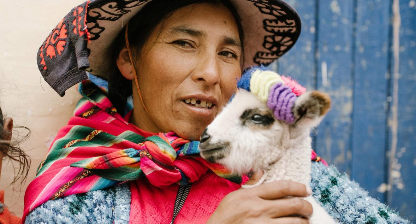 women with lamb 