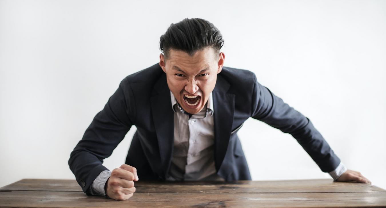 Workplace bullying angry boss manager shouting