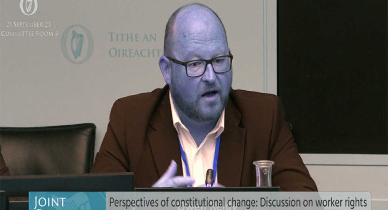 Owen Reidy Addressing Oireachtas Committee on Good Friday Agreement